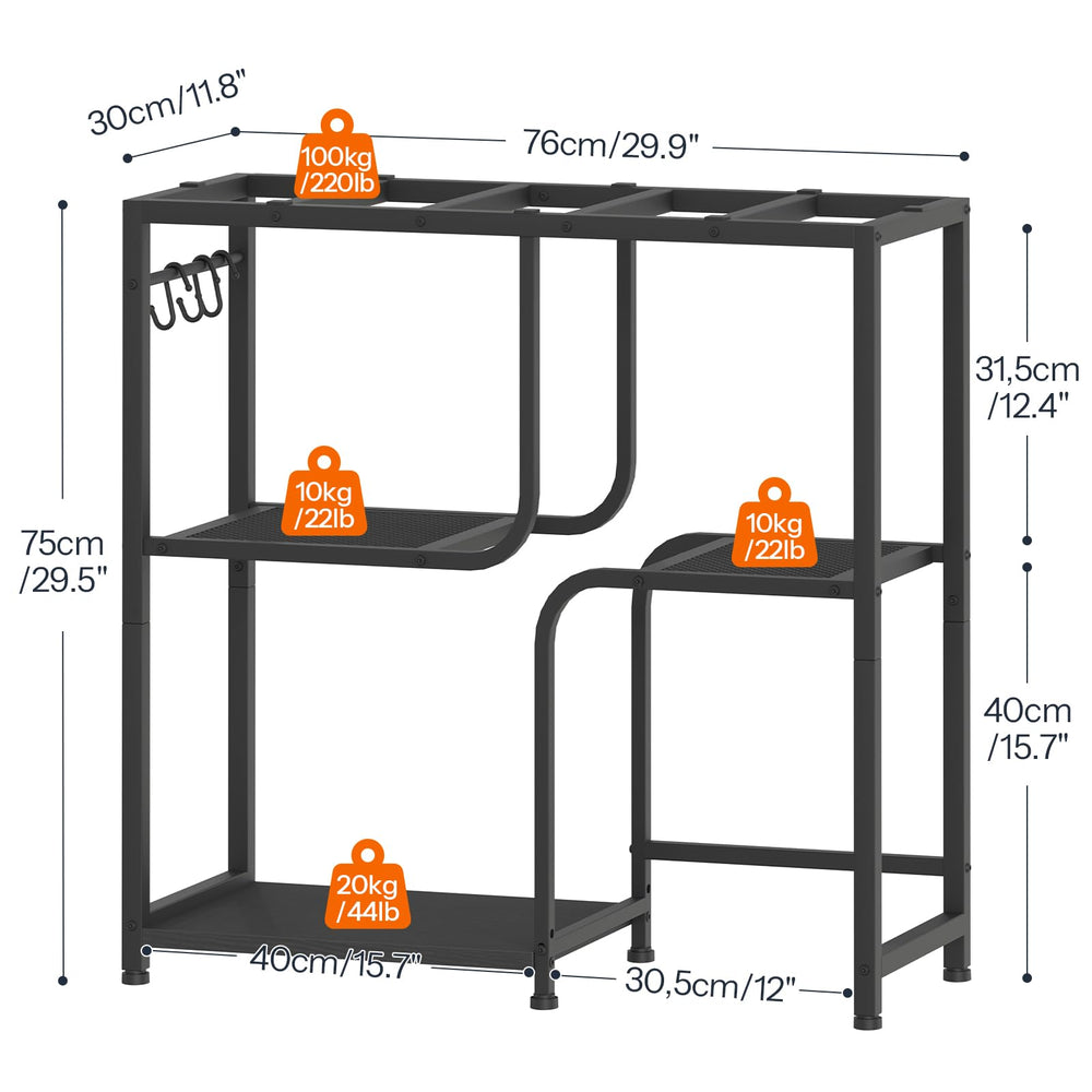 HOOBRO stand middle mesh shelf keeps fish food and supplies handy