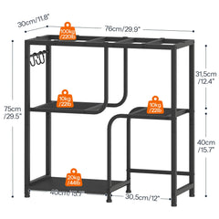 HOOBRO stand middle mesh shelf keeps fish food and supplies handy