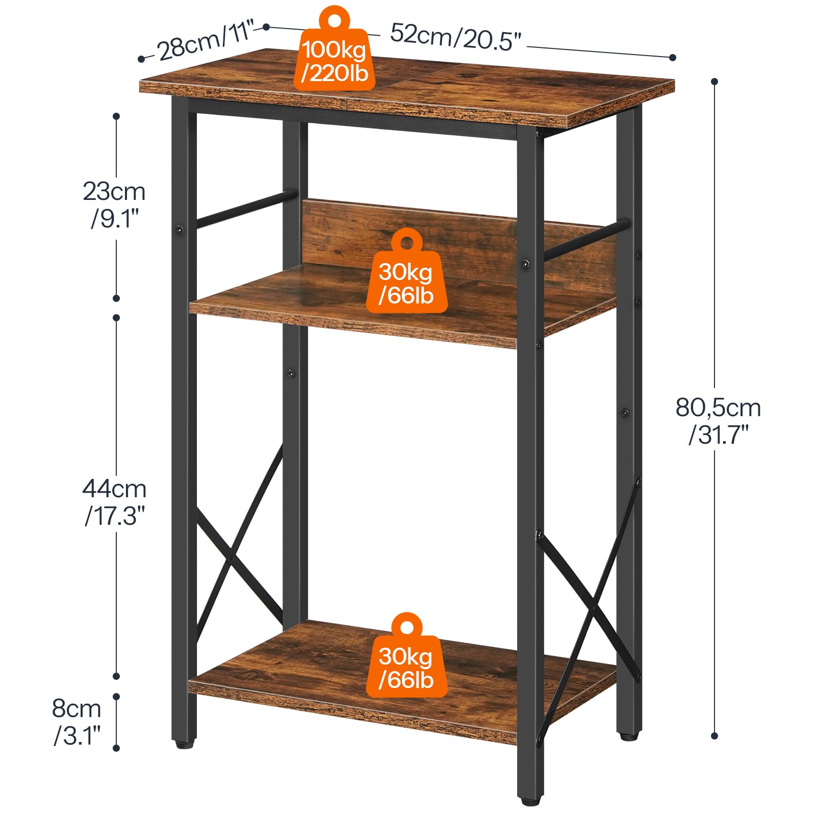 HOOBRO 3-tier aquarium stand with metal frame delivers durable support.