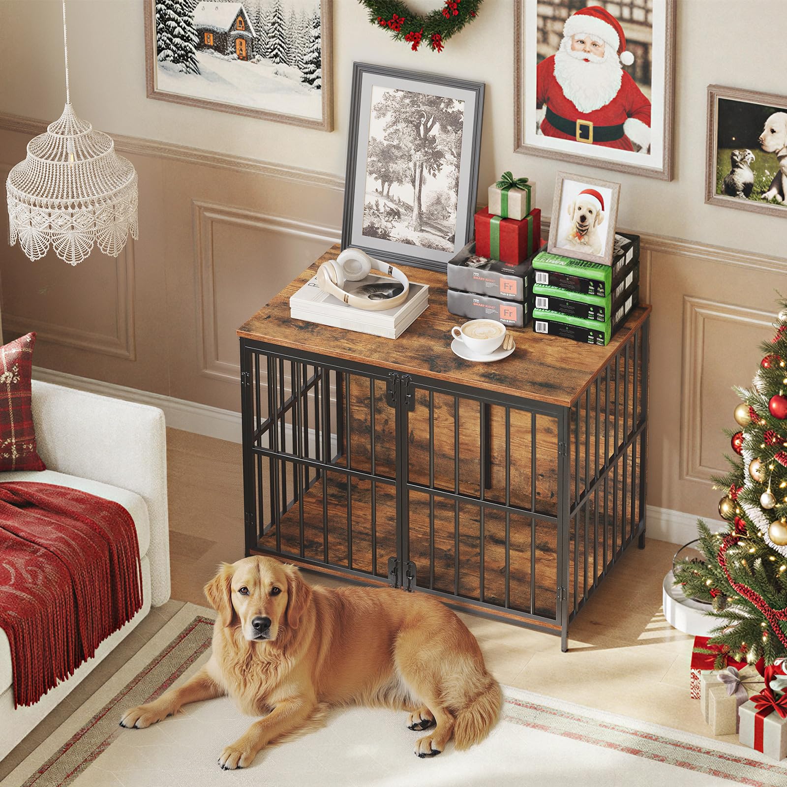 HOOBRO living room-ready crate doubles as stylish pet space.