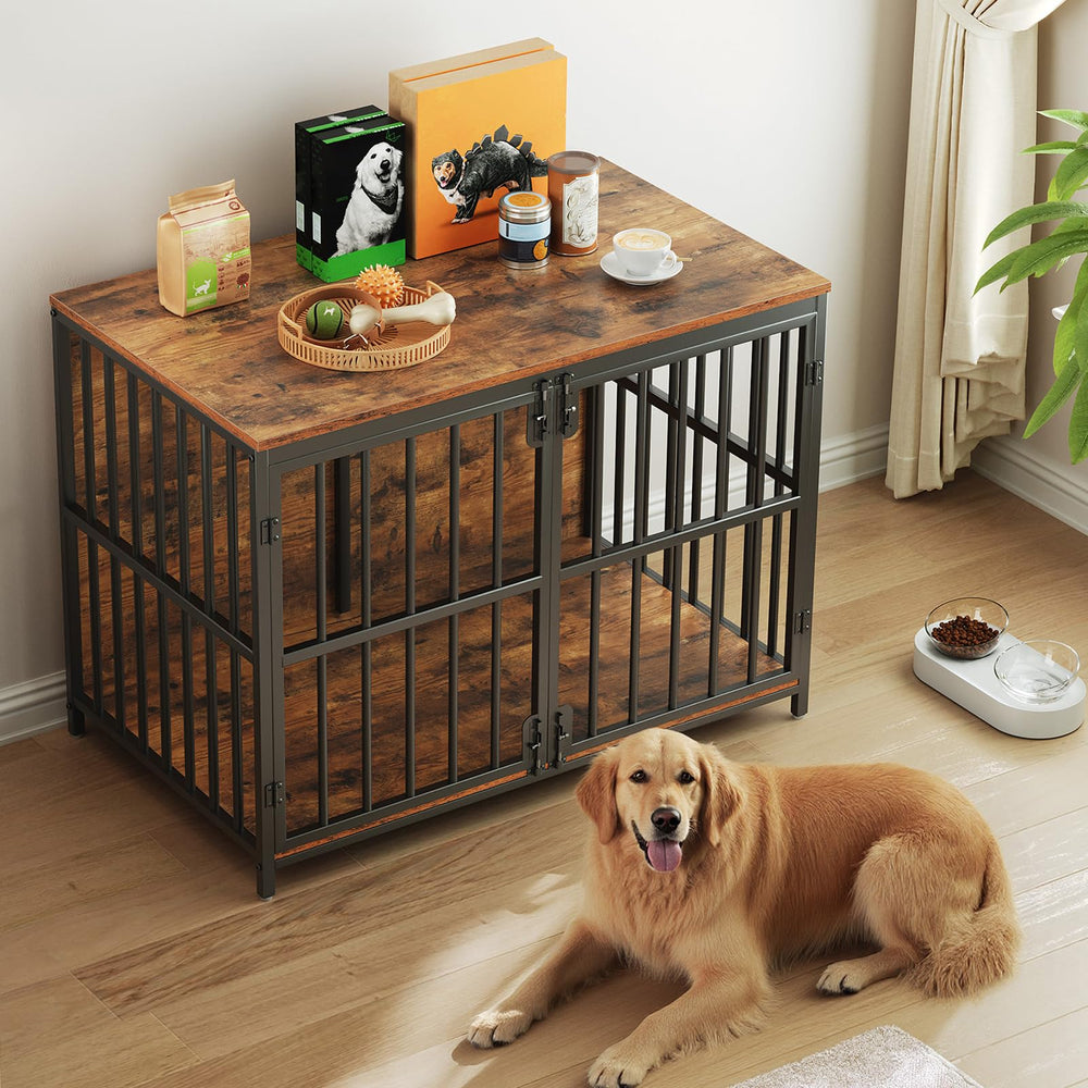 HOOBRO rustic finish adds charm while providing a functional side table.