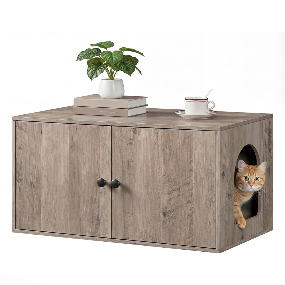 HOOBRO enclosure measures 31.5 by 17.7 by 16.3 inches and fits most litter boxes.