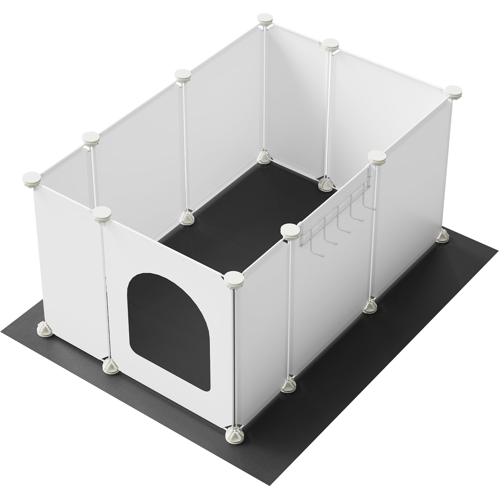 HOOBRO cat litter box enclosure with Oxford mat for tidy floors
