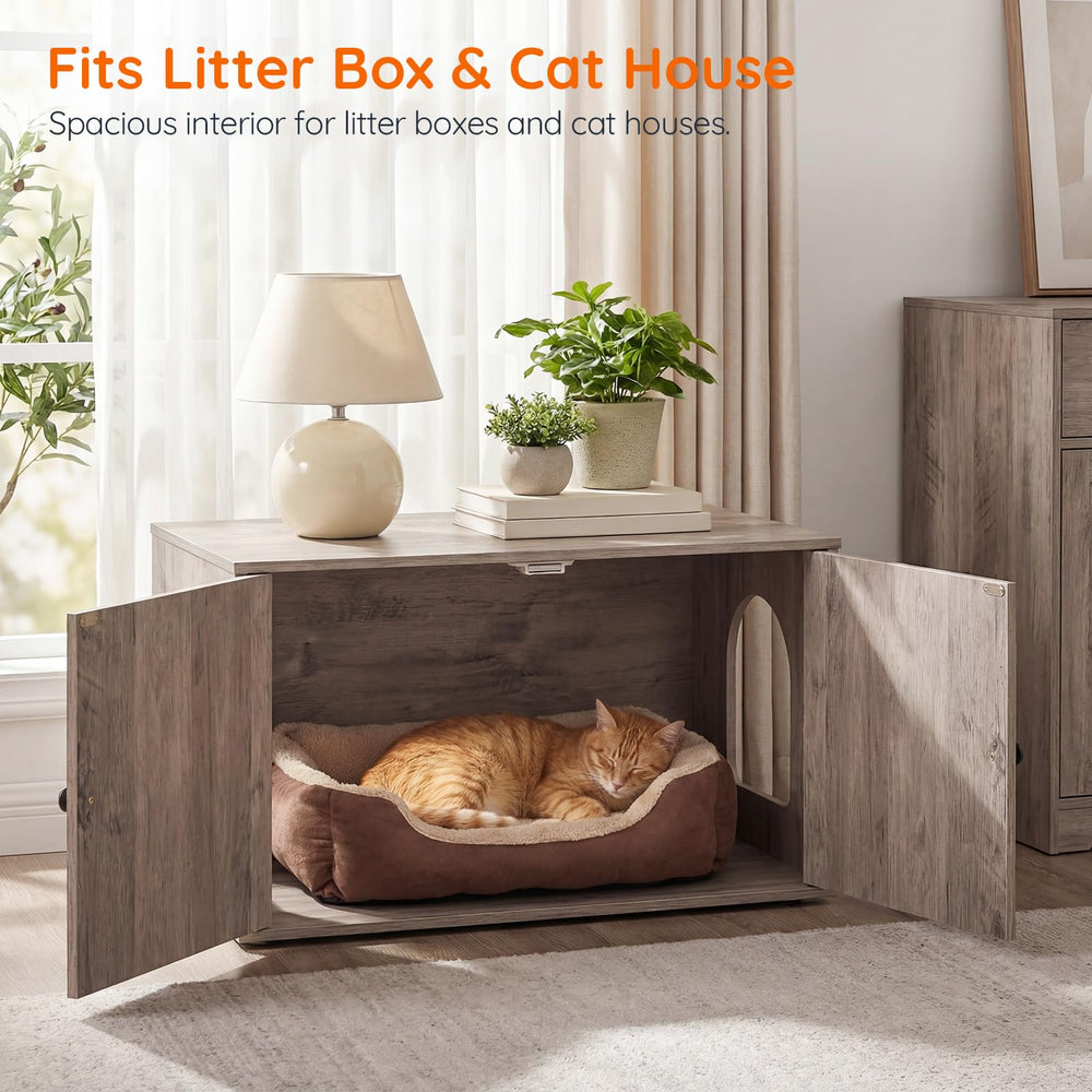 HOOBRO enclosure offers spacious interior for standard litter boxes.