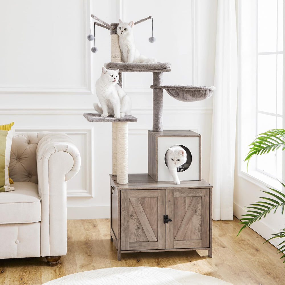 HOOBRO cat tree tower plush cushions create comfy resting spots