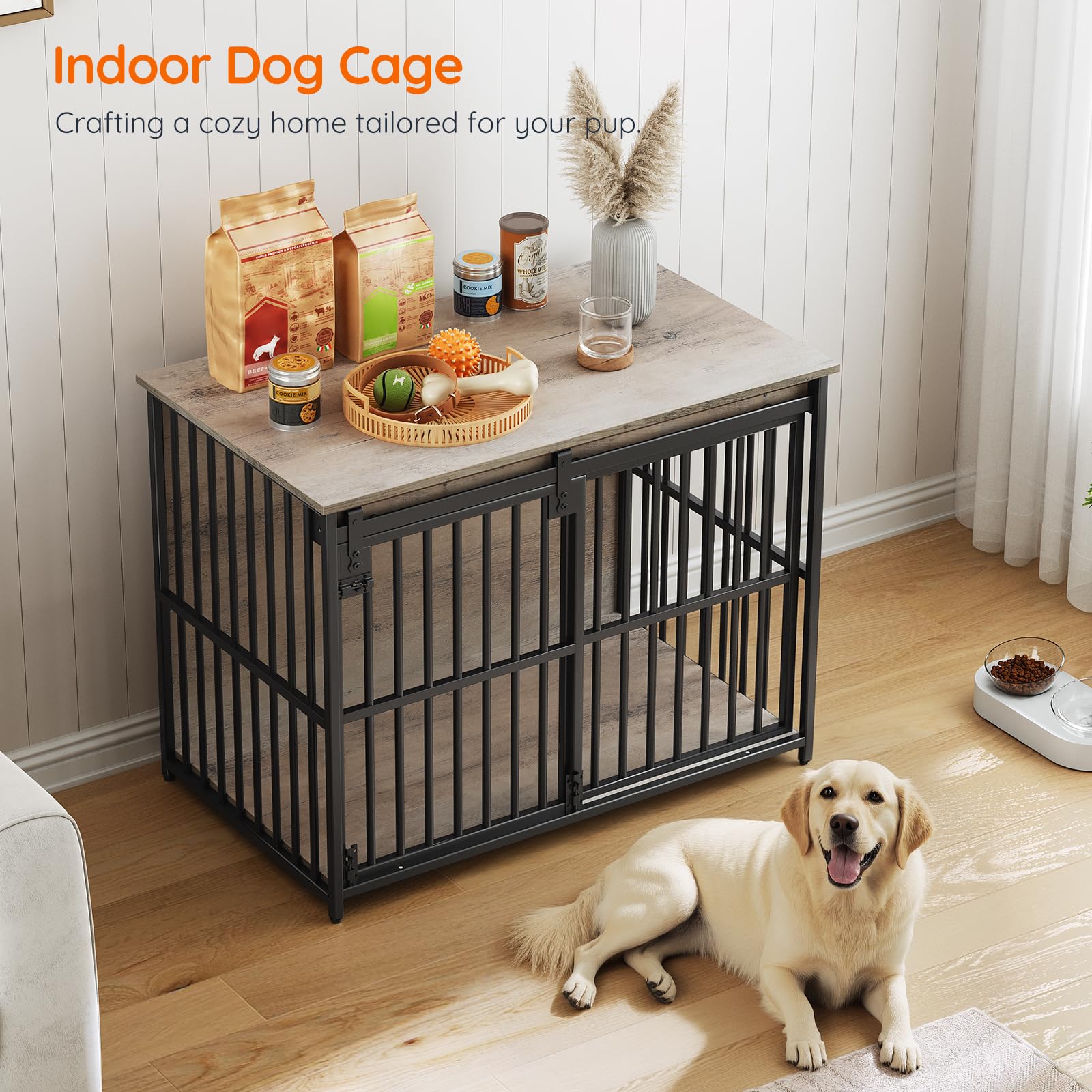 Grey and black HOOBRO design blends into living spaces while keeping pets secure.