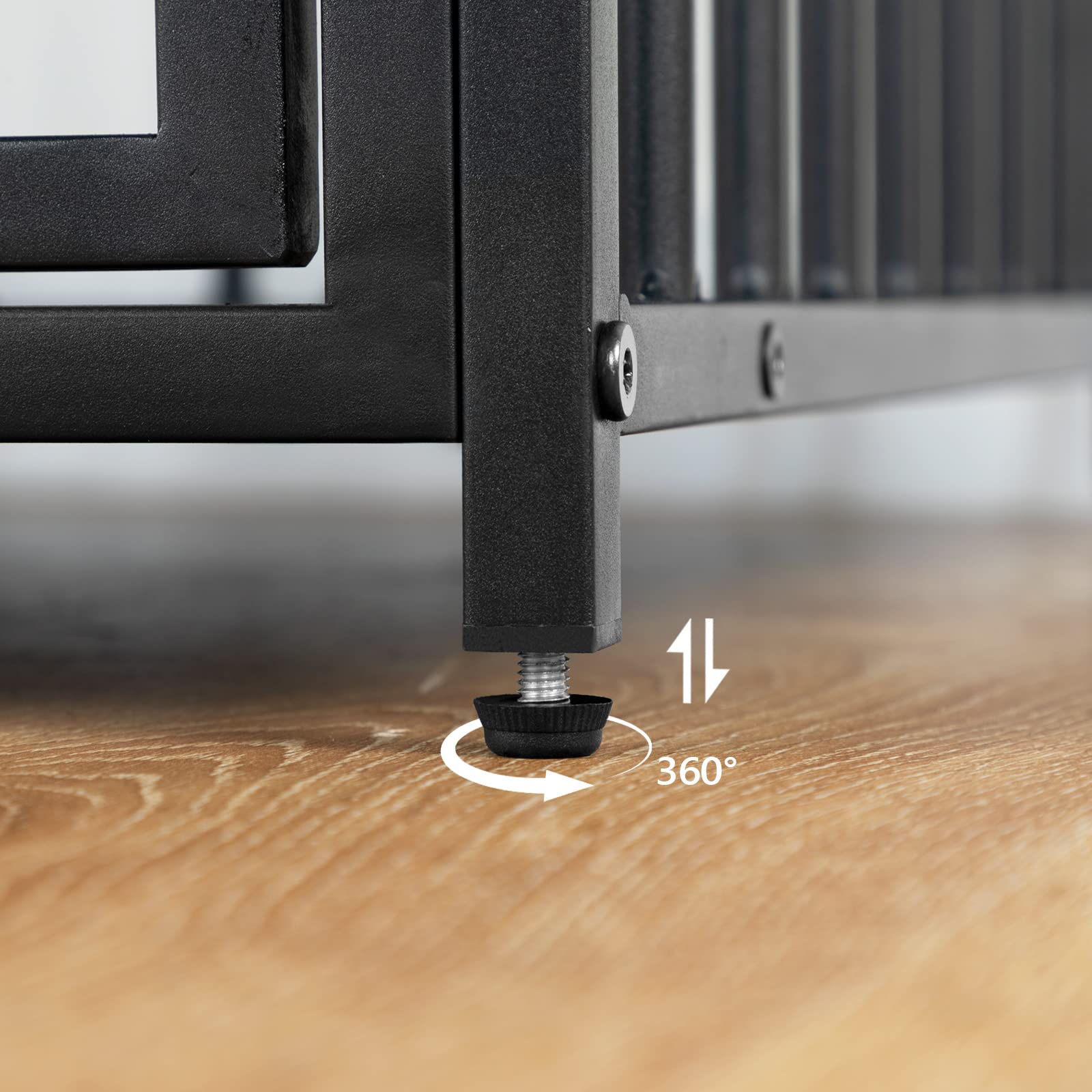 HOOBRO dog crate furniture assembly steps illustrate quick setup.