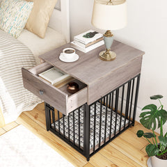 HOOBRO dog crate furniture drawer storage keeps dog essentials organized.
