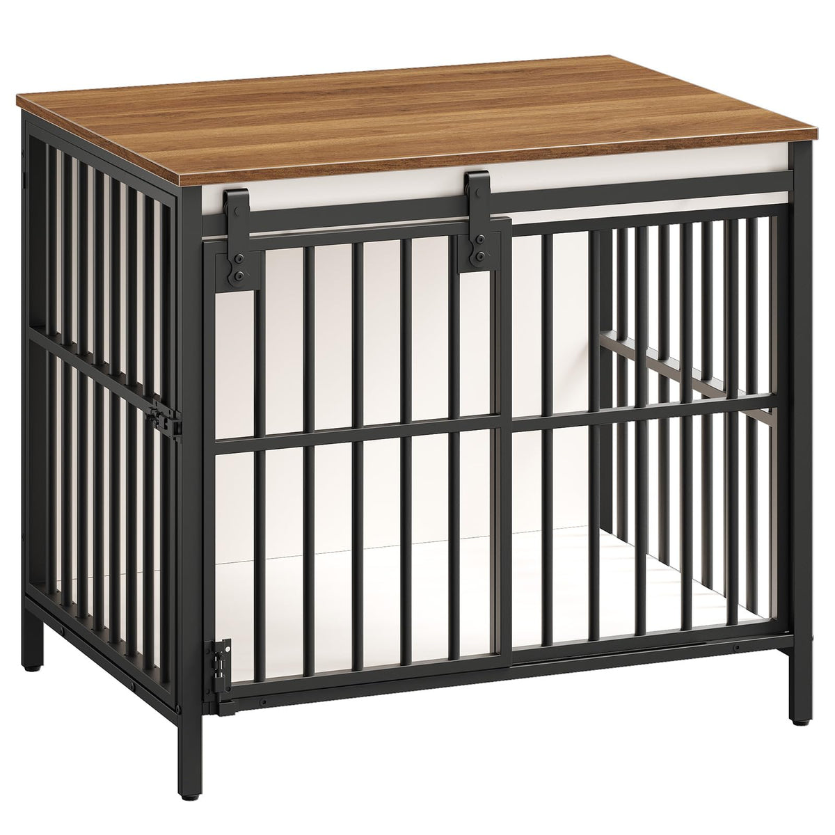 HOOBRO dog crate furniture with sliding barn door saves space in living rooms.