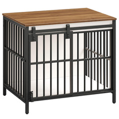 HOOBRO dog crate furniture with sliding barn door saves space in living rooms.
