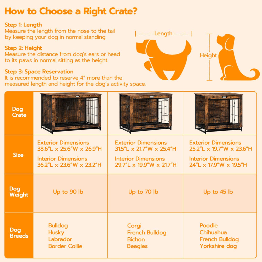 HOOBRO dog crate furniture warm home for pets.
