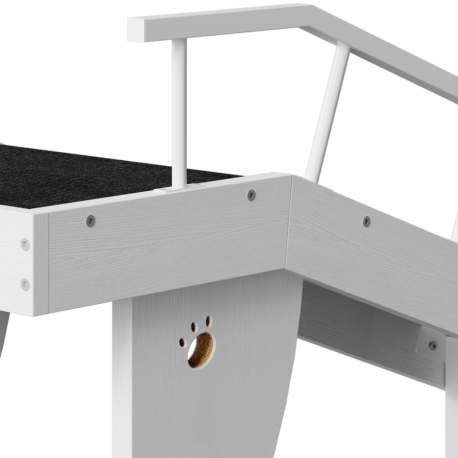 HOOBRO dog ramp white and black finish on a stable platform