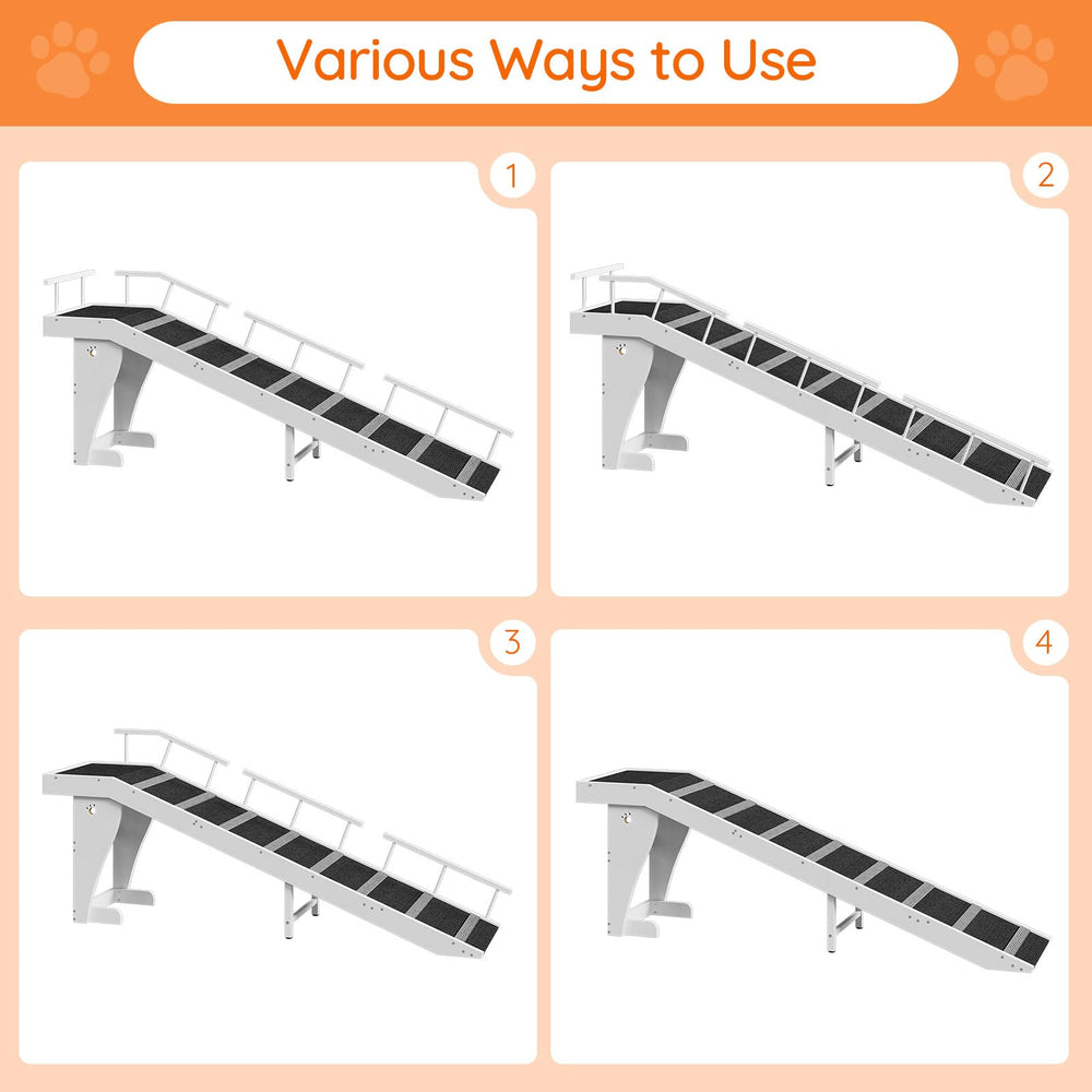 HOOBRO dog ramp side guardrails reversible for left or right use