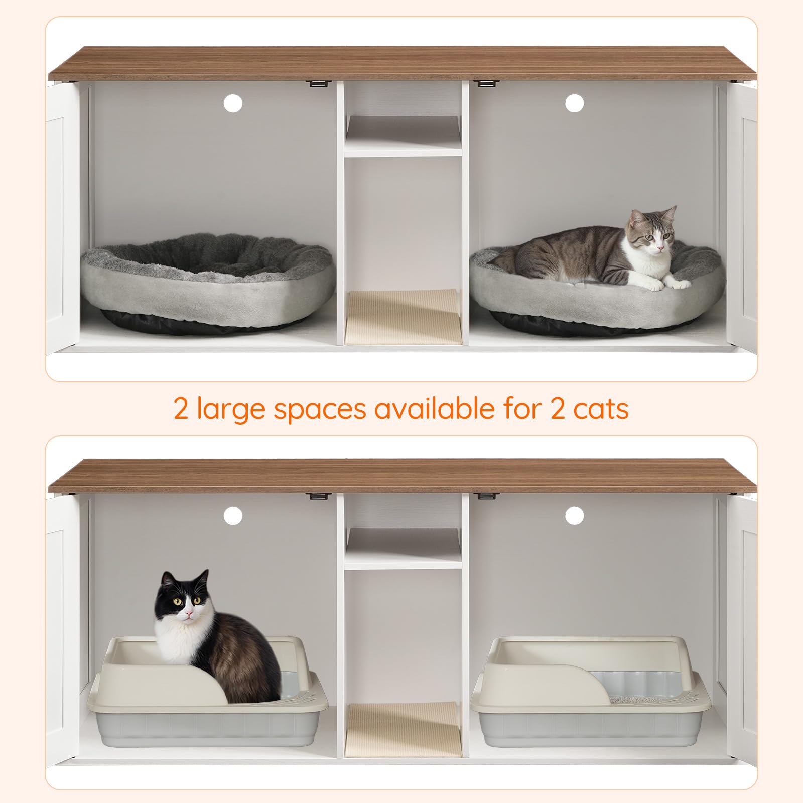 HOOBRO corridor mat filters litter from paws and prevents spills.
