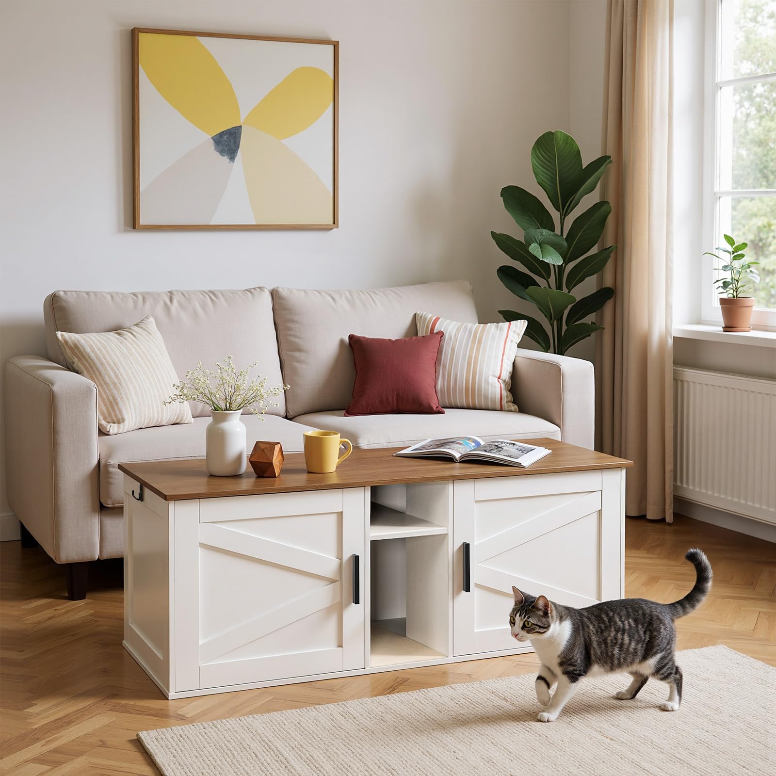 HOOBRO top surface supports up to 132 lb and doubles as a table.