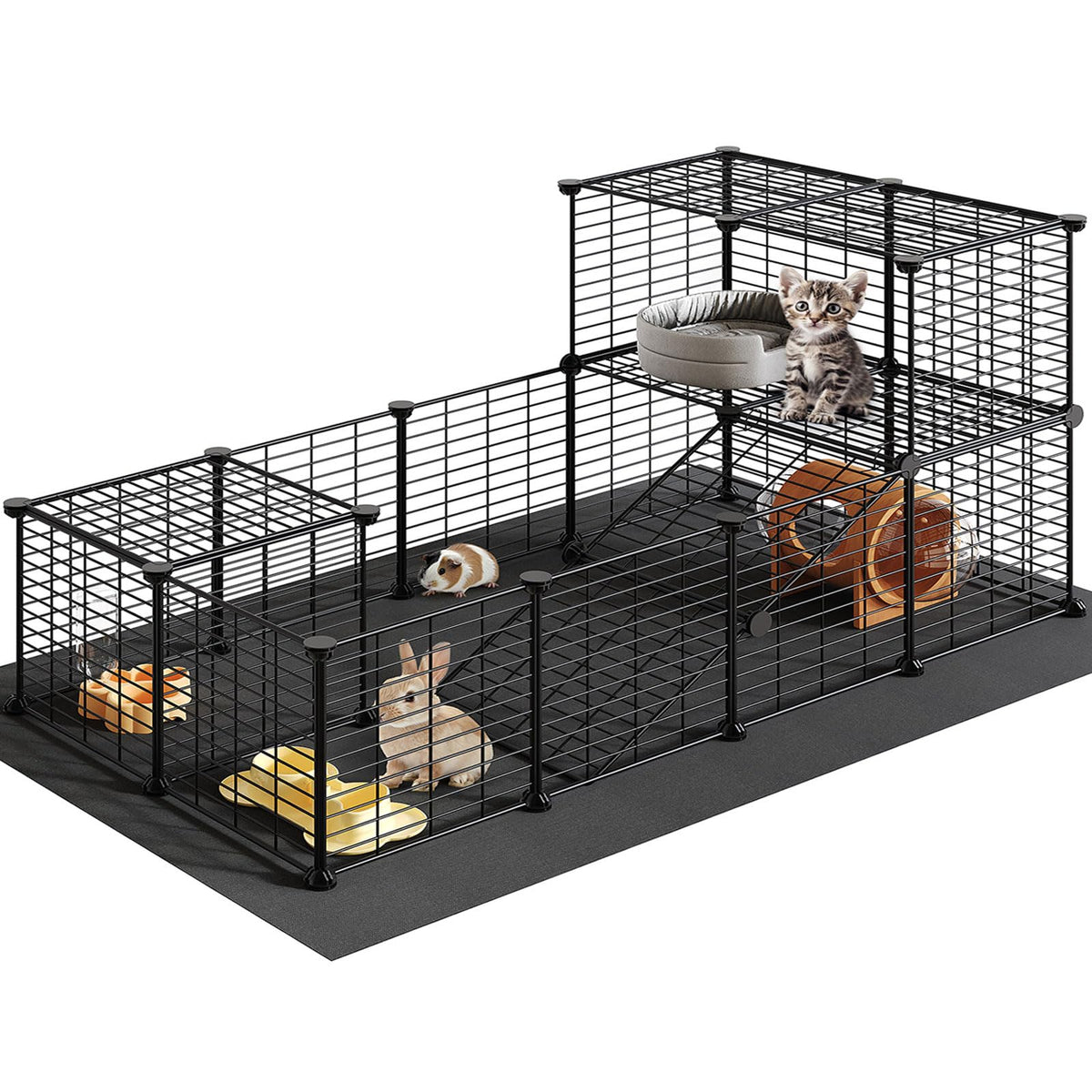 HOOBRO guinea pig cage with waterproof mat creates a clean, comfortable habitat