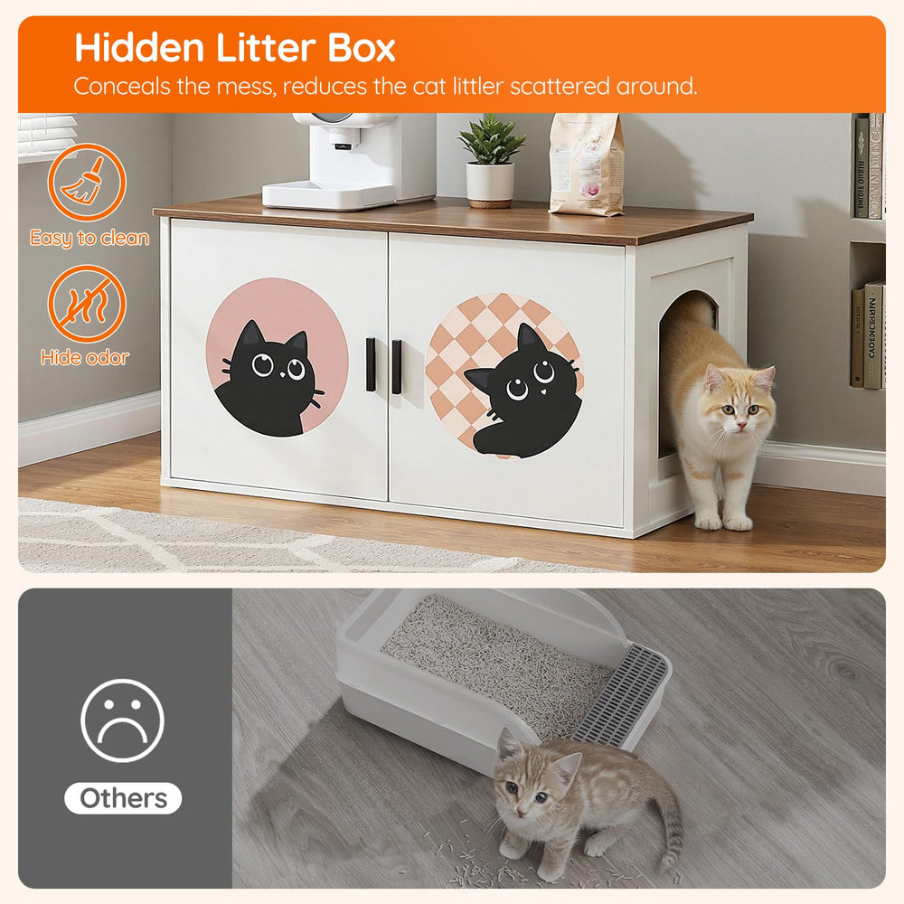 HOOBRO cat pattern close-up on cabinet, adds warmth and whimsy