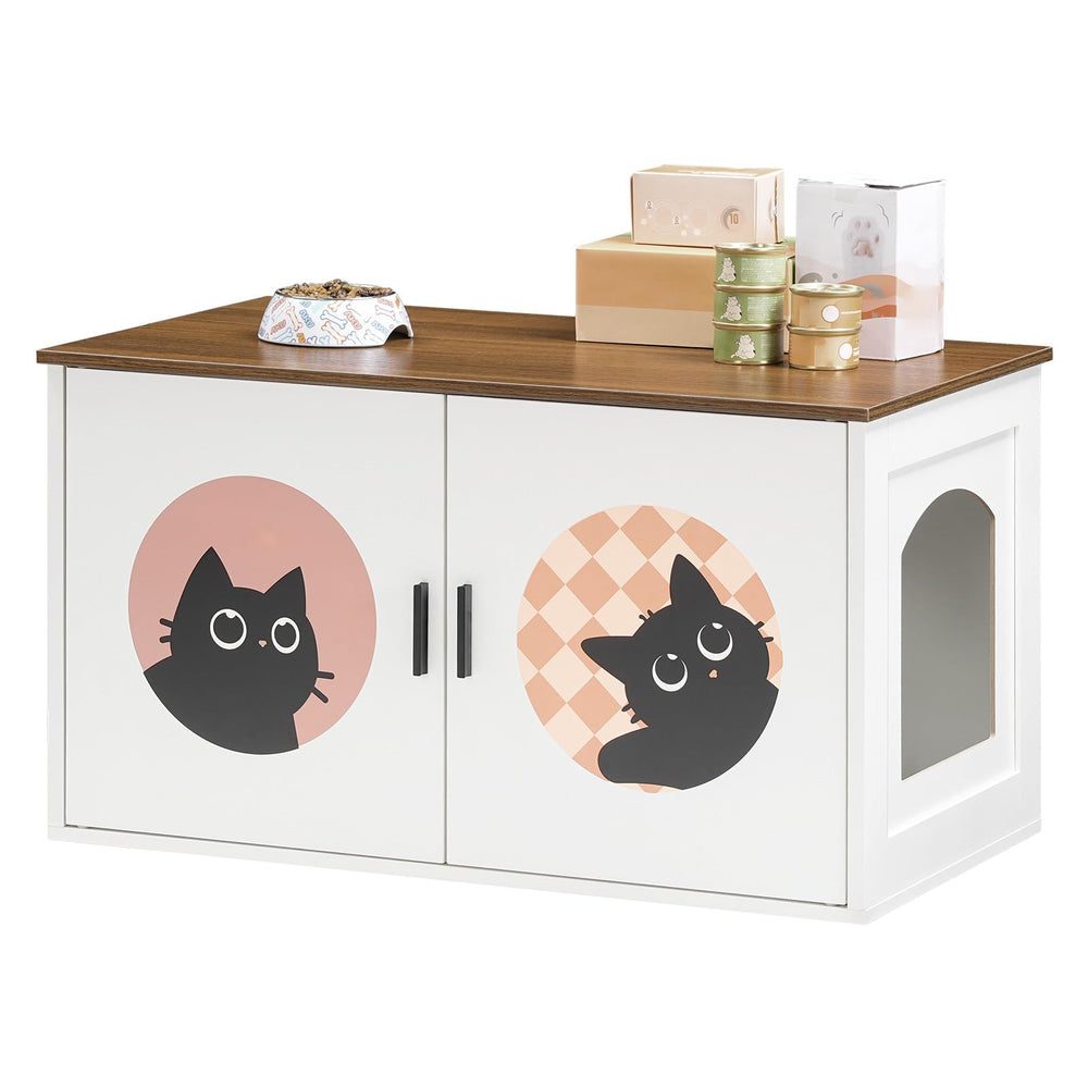 HOOBRO large cat litter box enclosure, accommodates most litter boxes