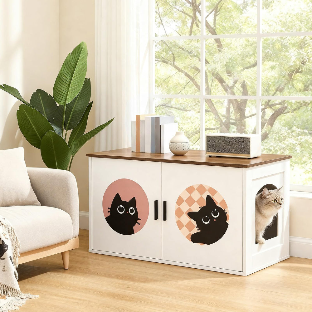 HOOBRO top surface shown for decor and display above a hidden litter area