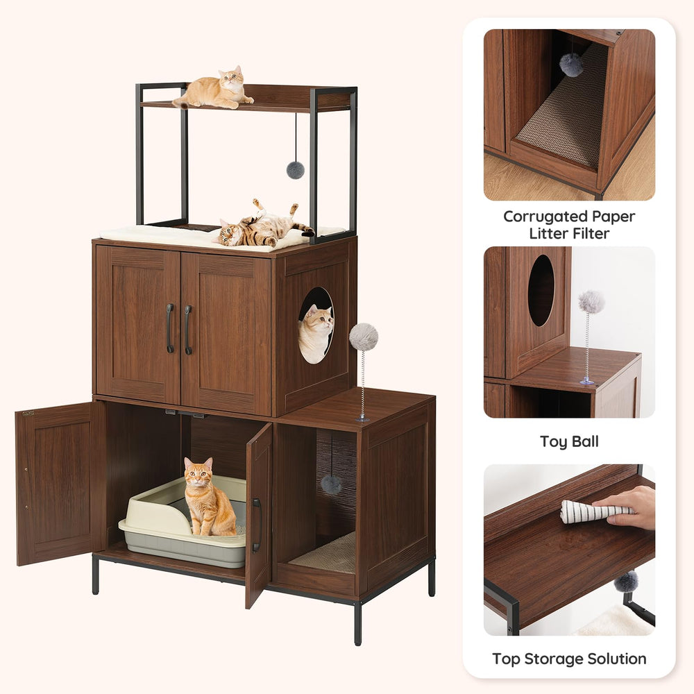 HOOBRO Litter Box Enclosure compact footprint fits tight spaces