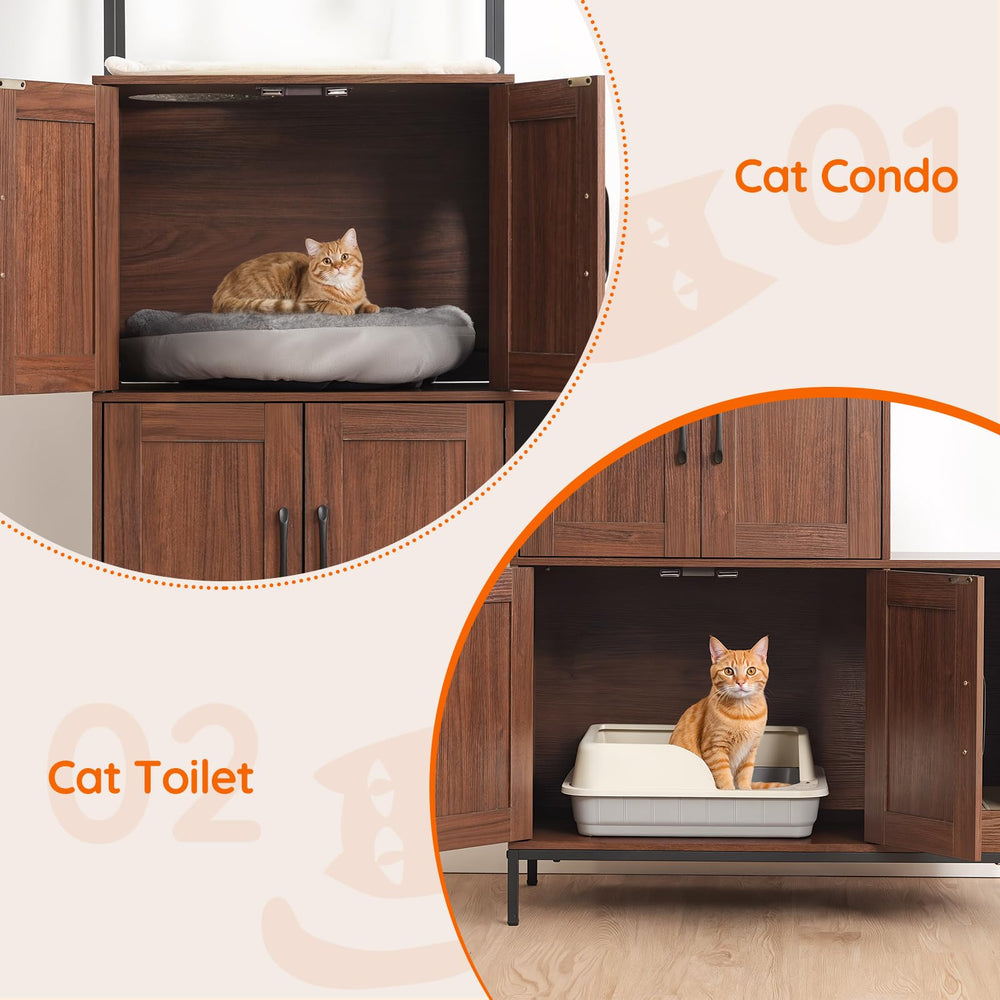 HOOBRO Litter Box Enclosure easy cleaning base simplifies upkeep