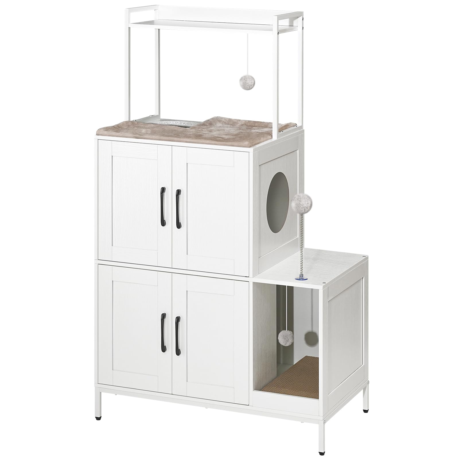 HOOBRO Litter Box Enclosure front view hides litter for a tidier room