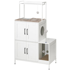 HOOBRO Litter Box Enclosure front view hides litter for a tidier room