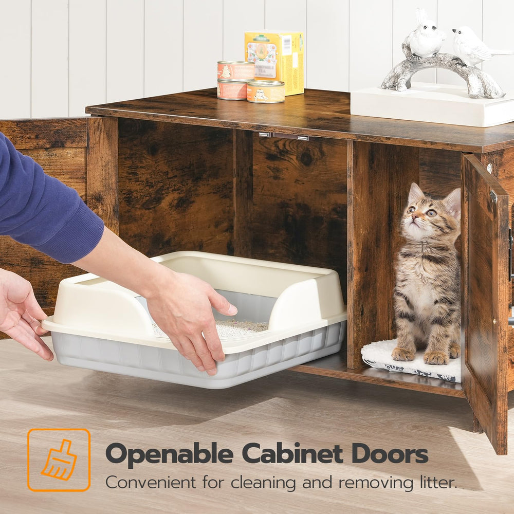 HOOBRO interior doors open for easy litter access and cleaning