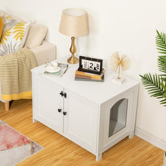 HOOBRO Litter Box Enclosure side view illustrating compact end table design