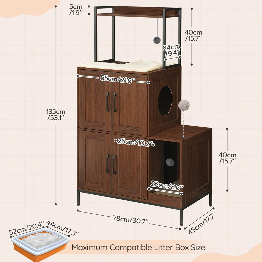 HOOBRO Litter Box Enclosure toy ball adds enrichment during litter time