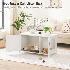HOOBRO Litter Box Enclosure with divider demonstrating customizable space