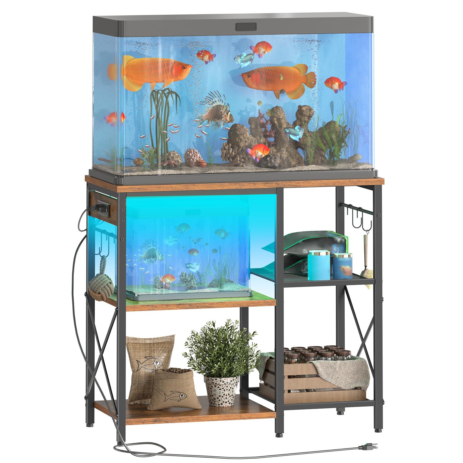 HOOBRO multi-tier storage keeps nets, brushes, and decor organized