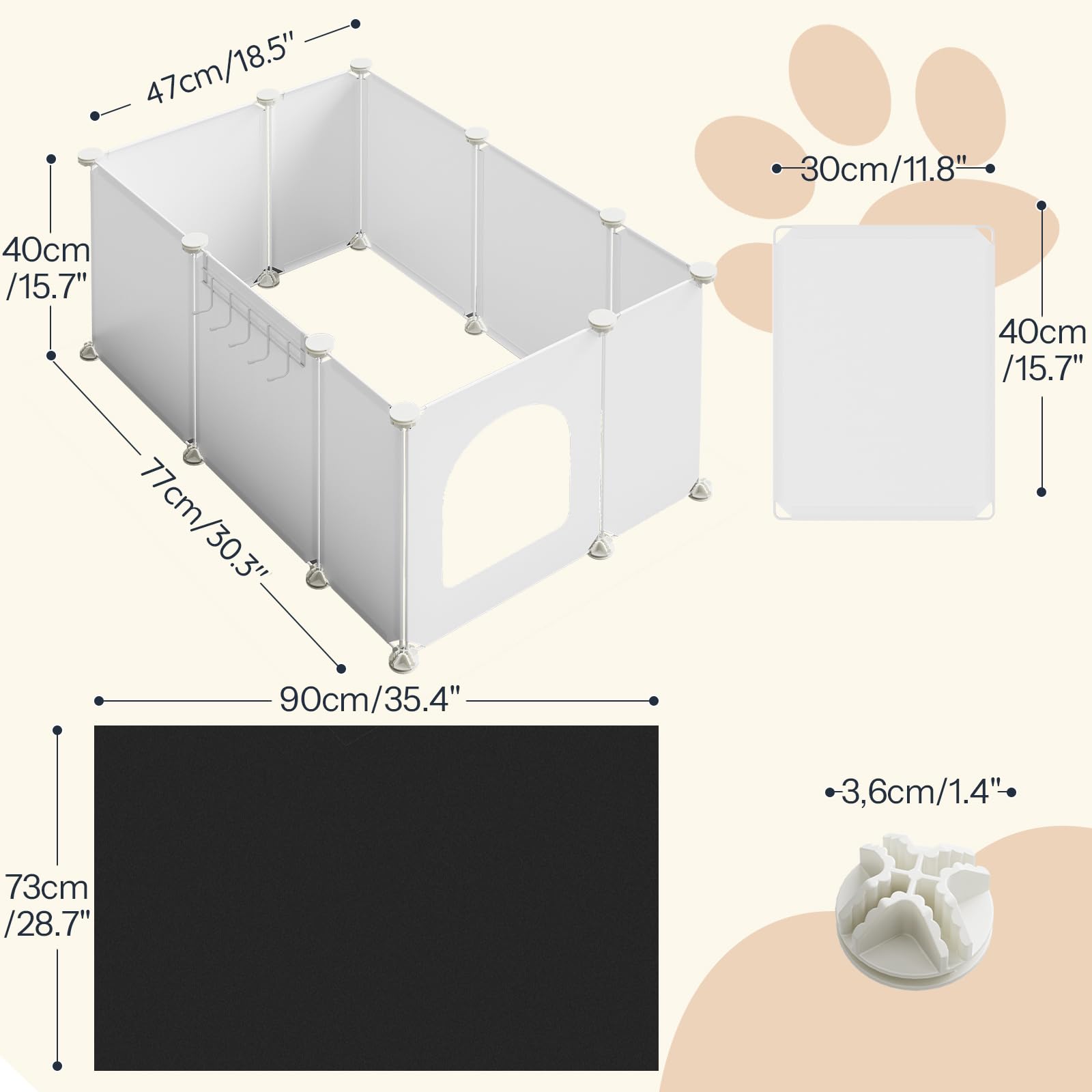 HOOBRO Oxford fabric mat reduces litter scatter and leaks