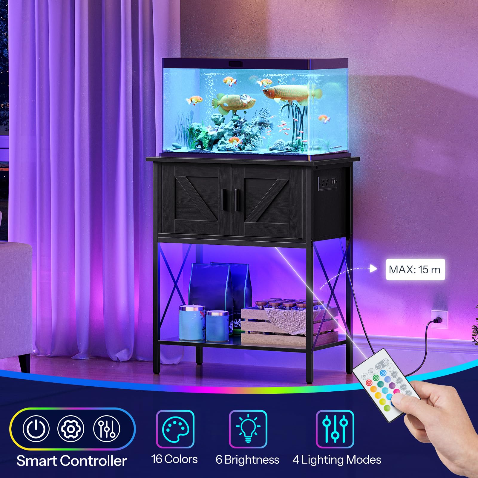 HOOBRO power outlets and USB-C simplify powering aquarium gear.