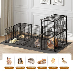 Safe metal mesh panels keep small pets secure while allowing easy supervision