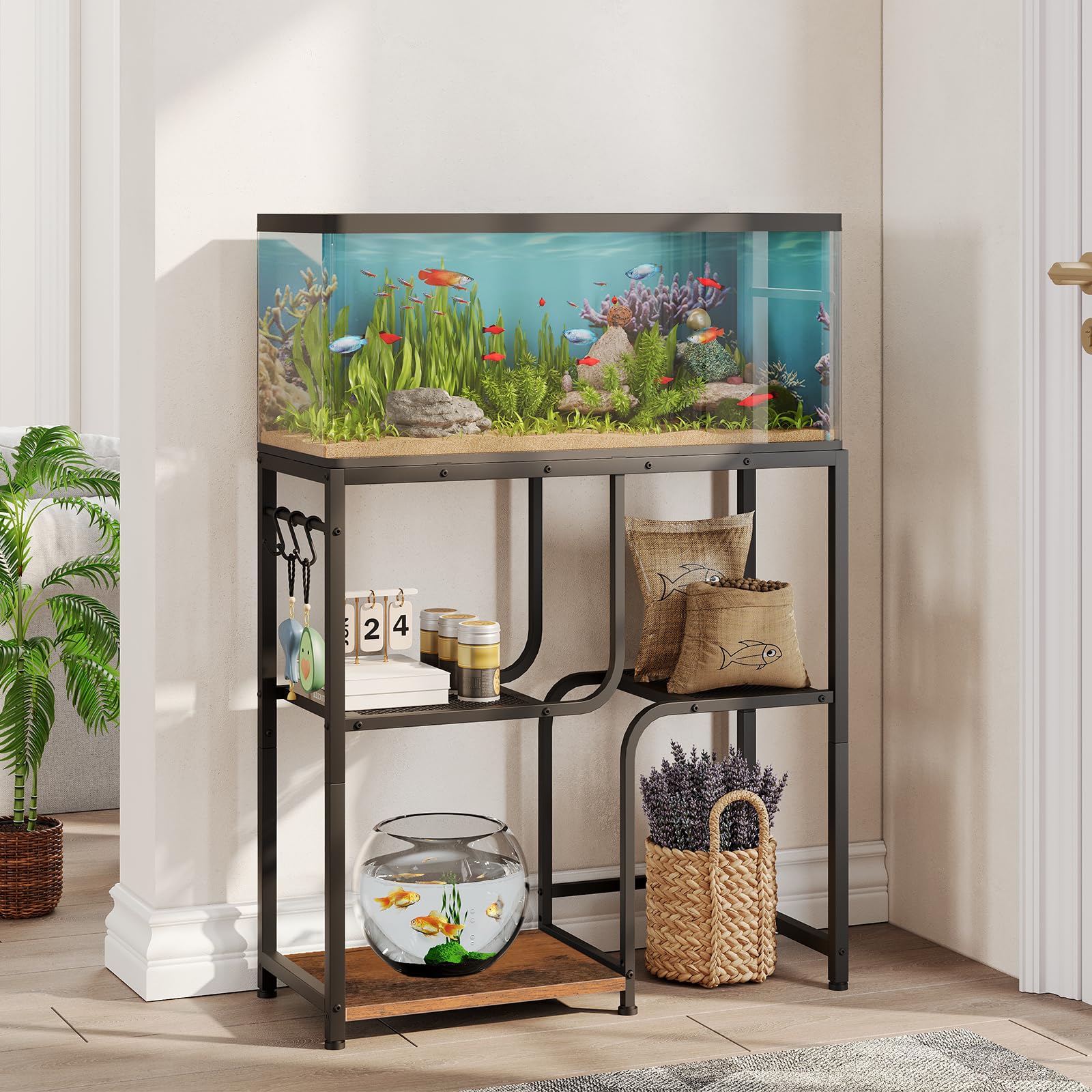 HOOBRO stand black metal frame detail highlights sturdy construction for long-lasting use.