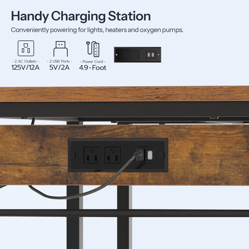 HOOBRO stand with storage shelves for organized tanks and gear