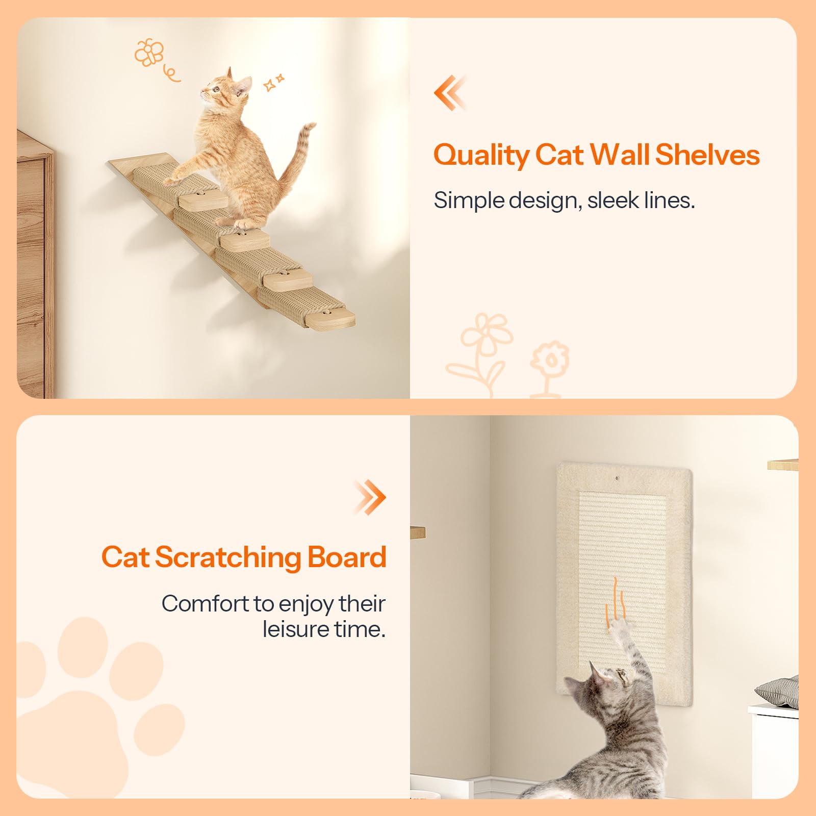 HOOBRO natural oak finish adds warmth to any room
