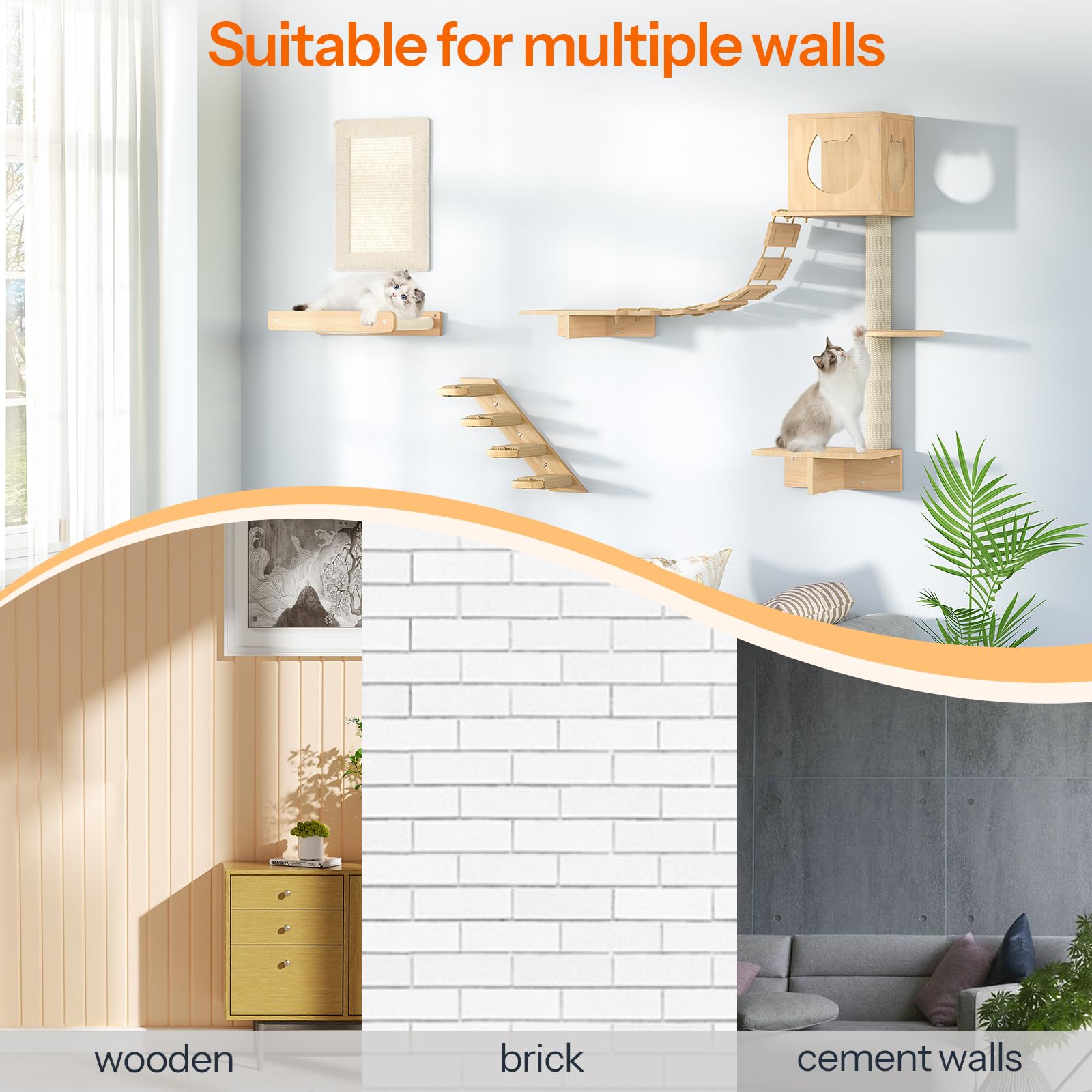 HOOBRO staircase supports climbing and exercise in a compact wall layout