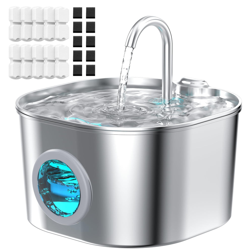 HOOISE cat water fountain stainless steel body for durable hydration.