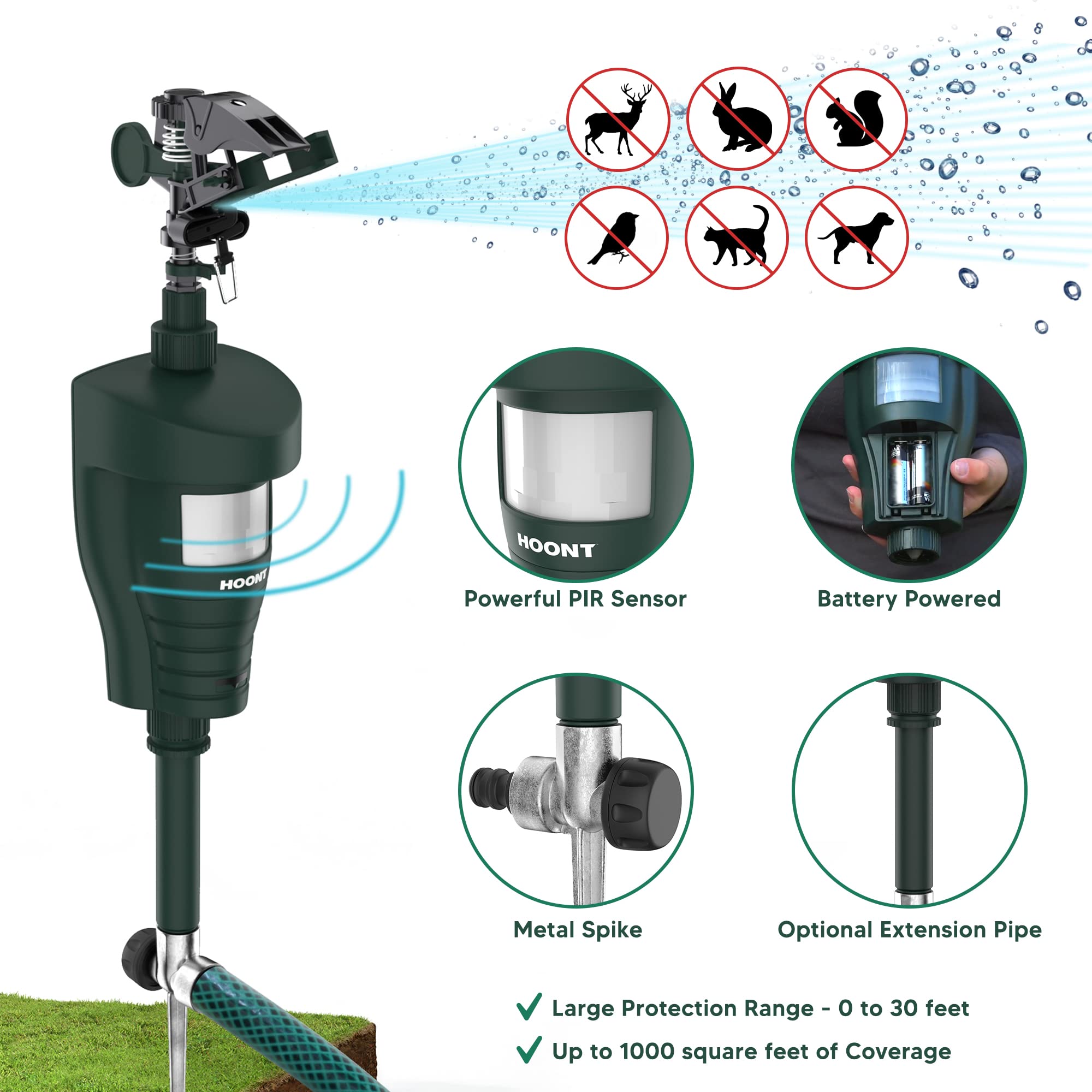 Hoont Cobra Range adjustable 0 to 30 feet for flexible outdoor deterrence