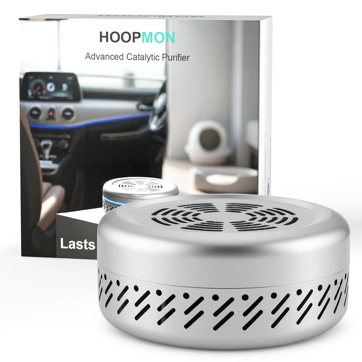 Hoopmon car odor eliminator compact unit neutralizes odors in cars and small spaces