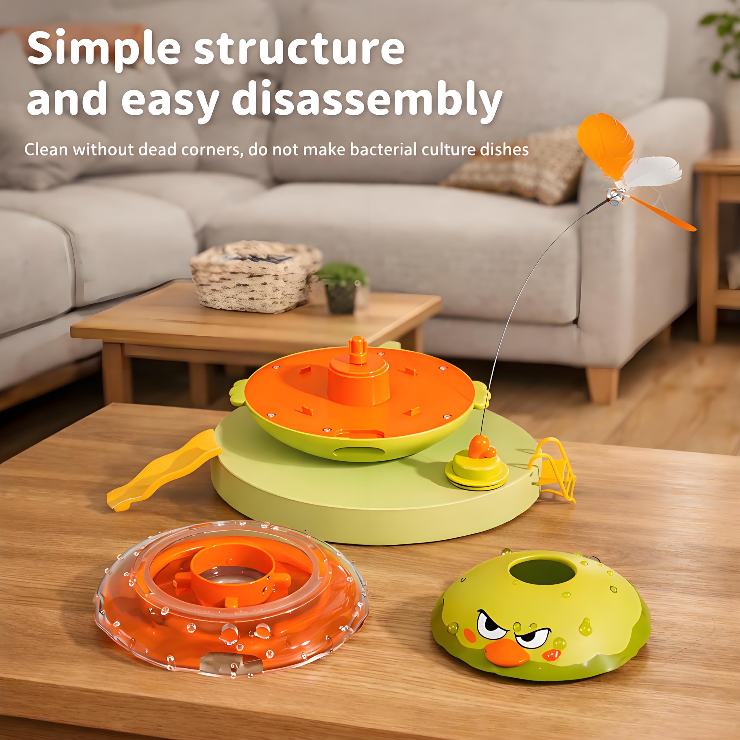 Hooroor 4-in-1 toy feather teaser with bird sounds engages active cats.