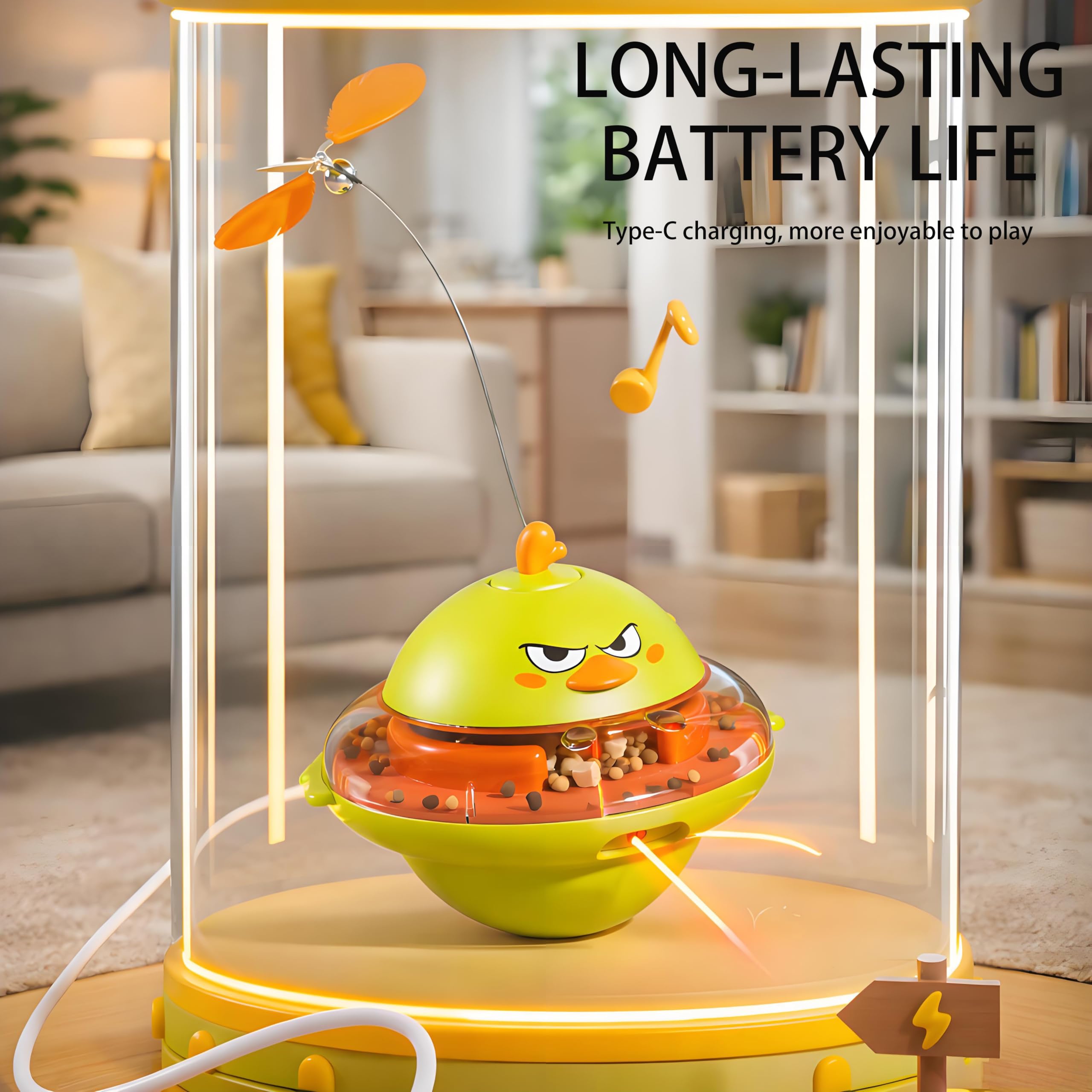 Hooroor 4-in-1 toy self-balancing base keeps it upright on wood floors.