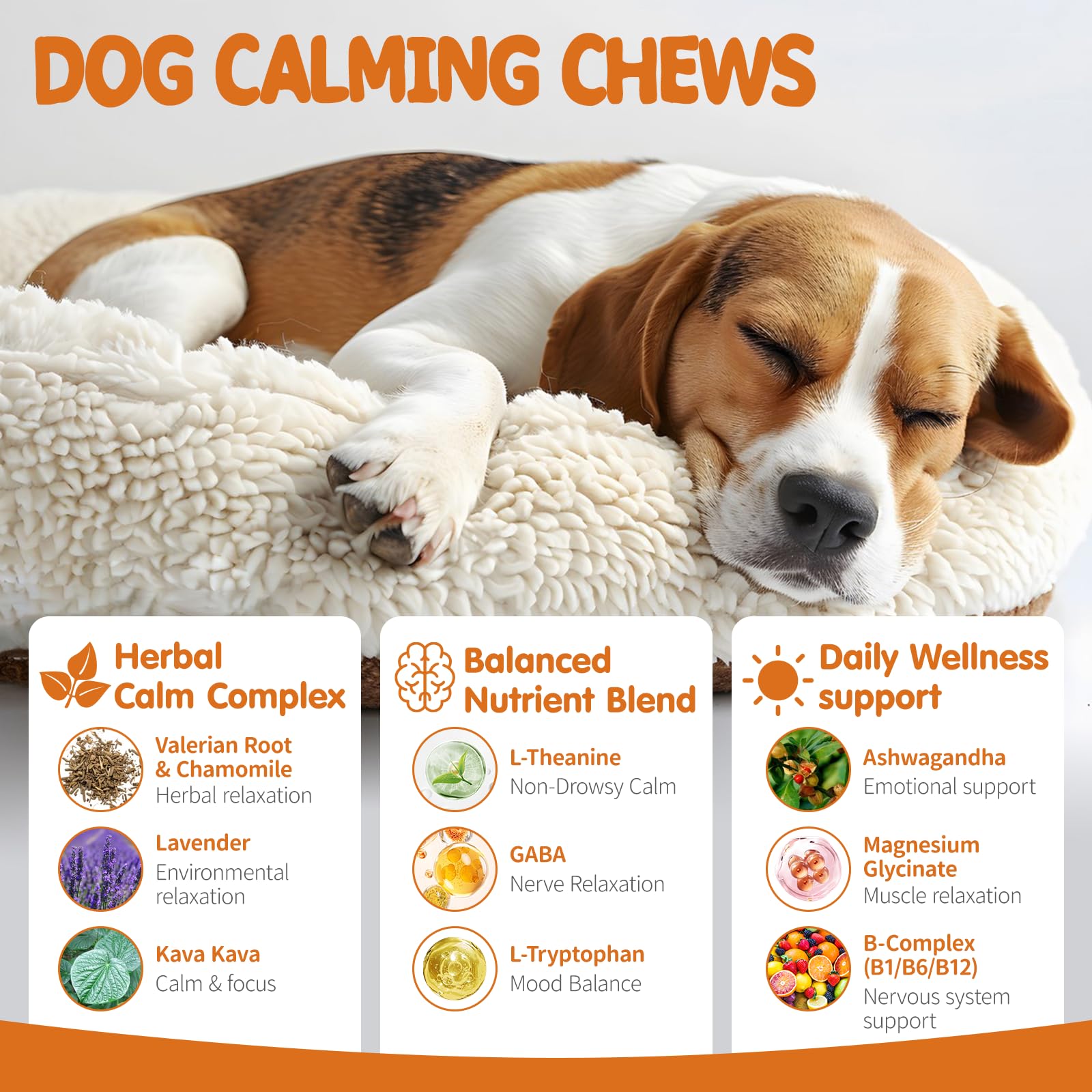 Hoozzch hemp calming chews, chicken flavor, easy to administer.