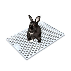 HOP Rabbit Litter Box with built-in hay feeder reduces mess