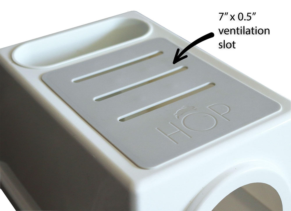 HOP Rabbit Litter Box spacious for two rabbits and comfortable movement.