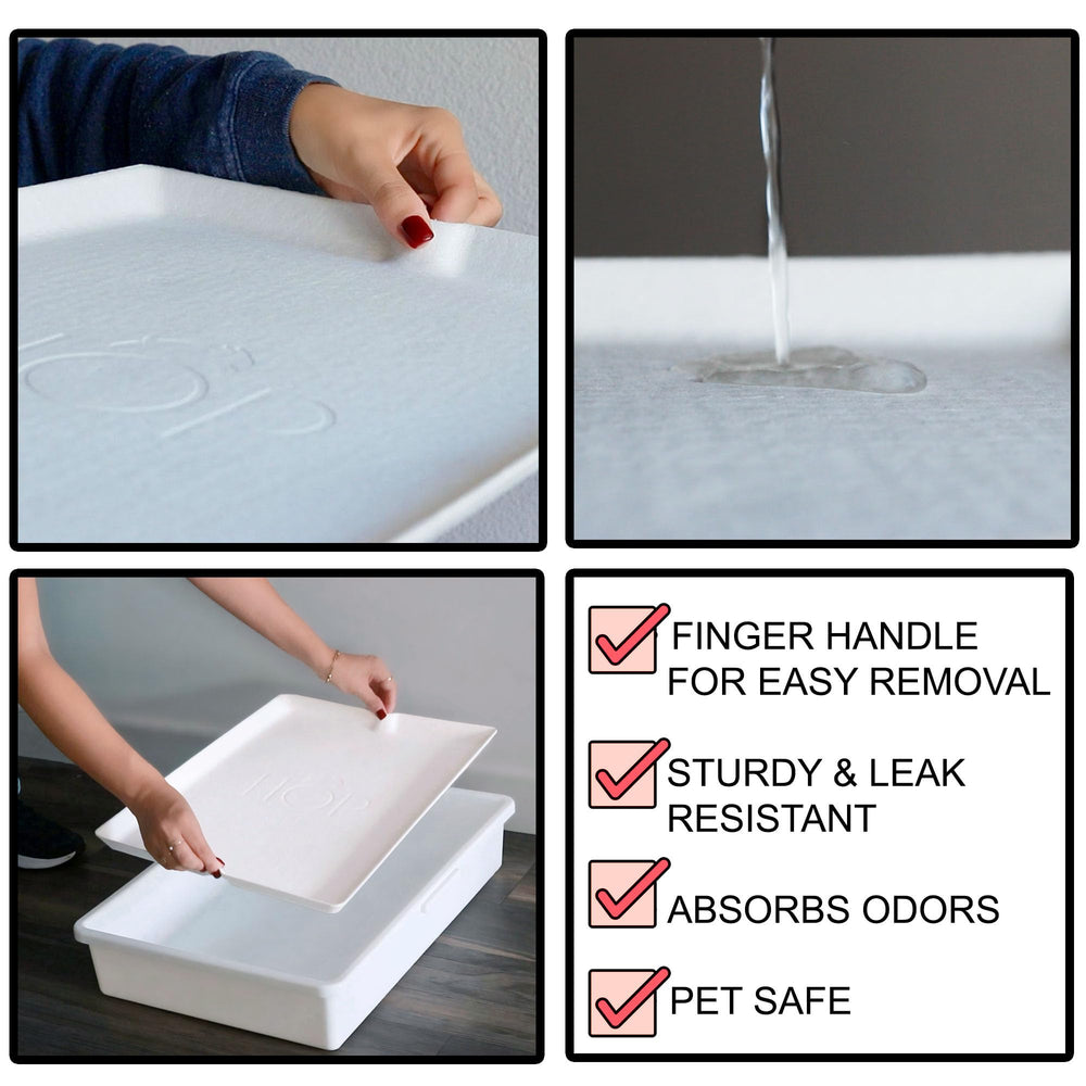 HOP tear-resistant, paw-friendly liner ideal for routine cleaning.