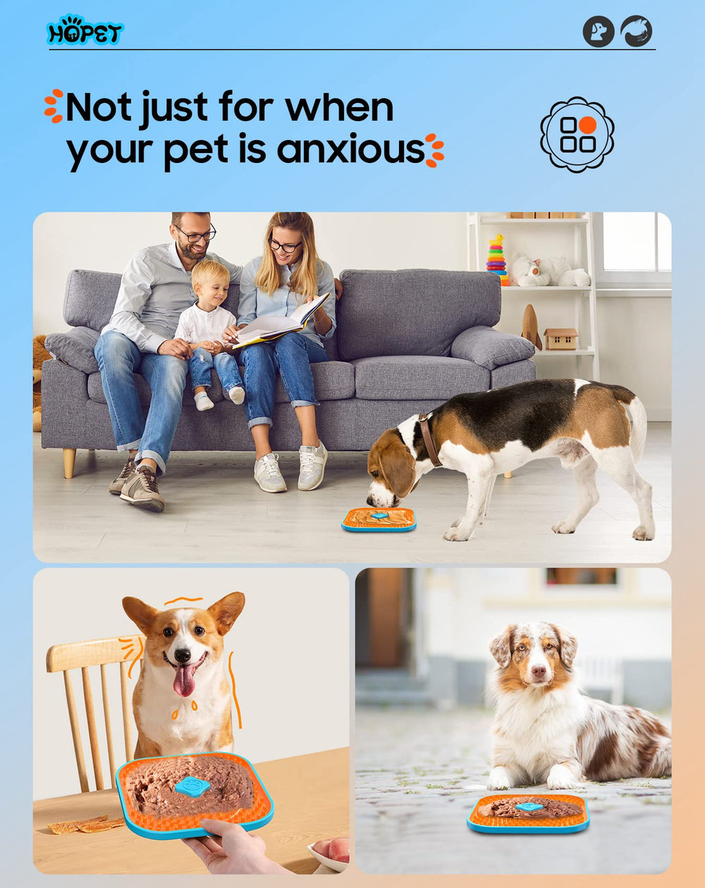 Hopet food-grade silicone ensures safe contact for pets and family.