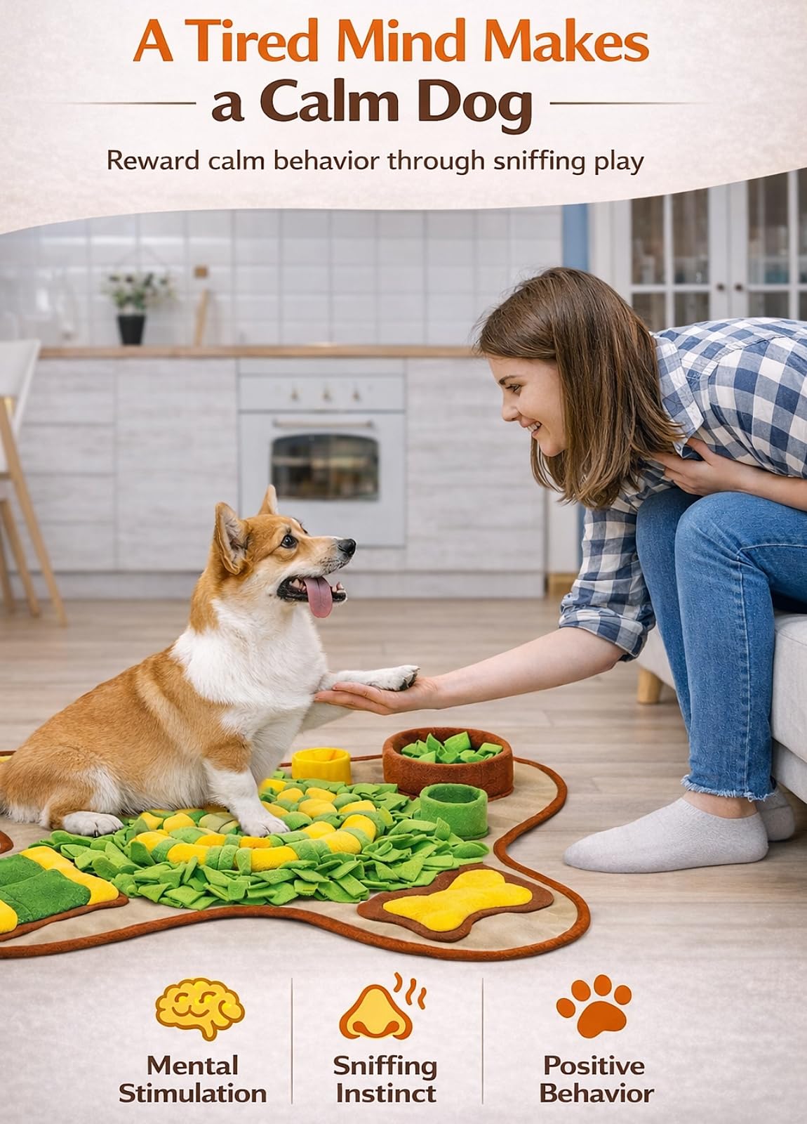 Easy to clean HOPET snuffle mat ready for machine or hand wash